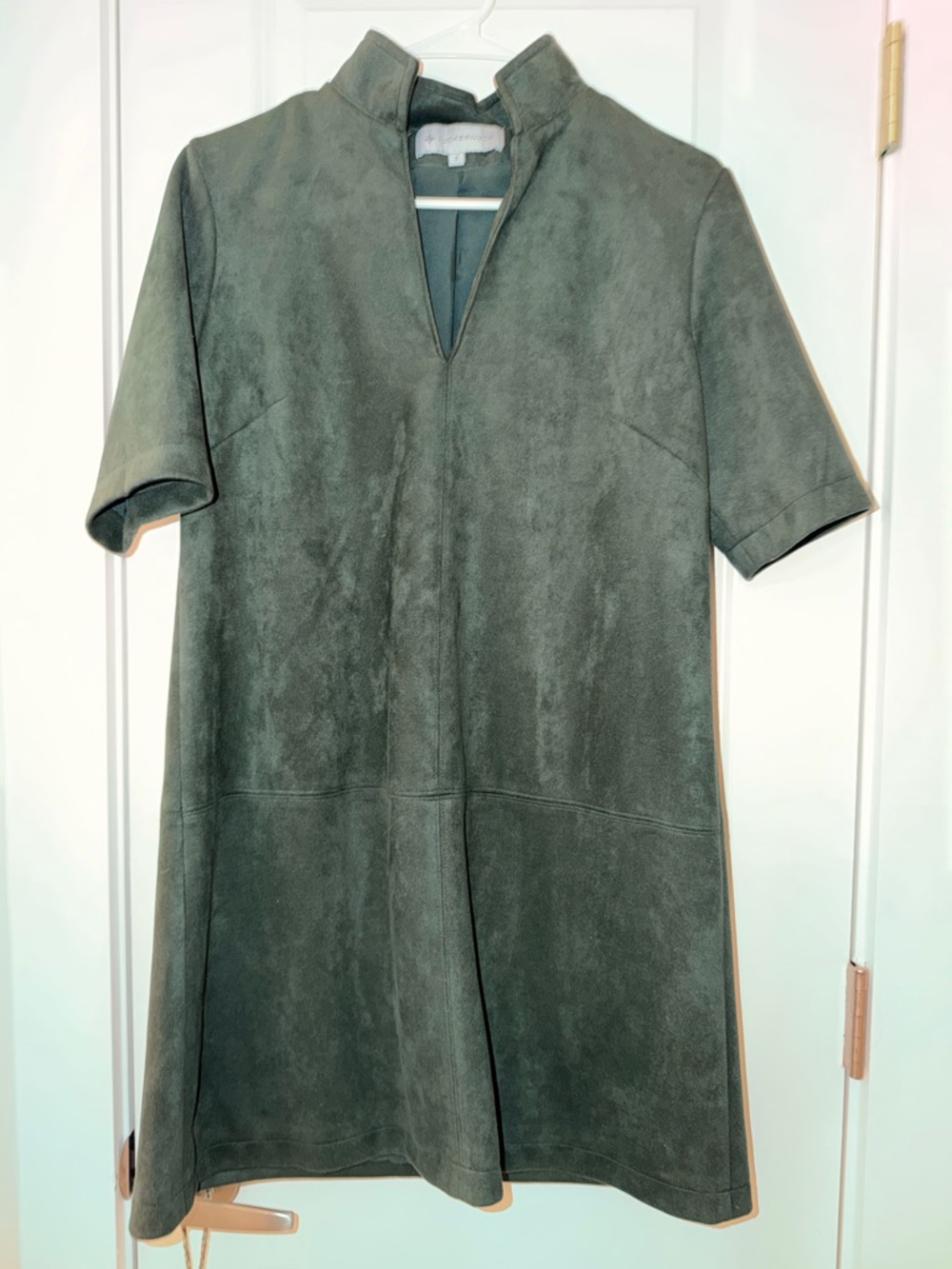 Tuckernuck Olive Suede-Look Mini Dress